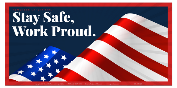 American Pride Stay Safe Stay Proud Banner for Workplace