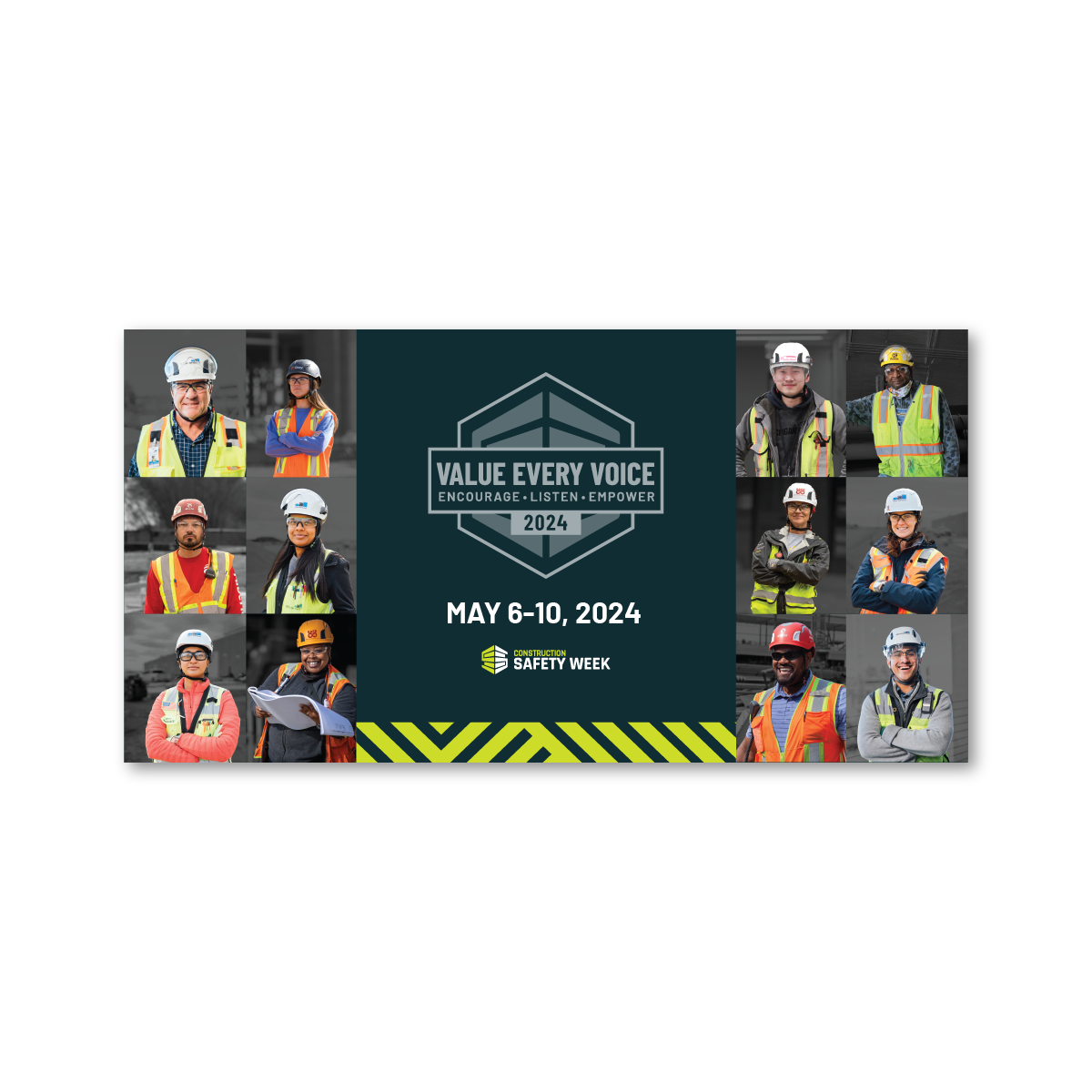 Construction Safety Week 2024 6' x 3' Jobsite Banner
