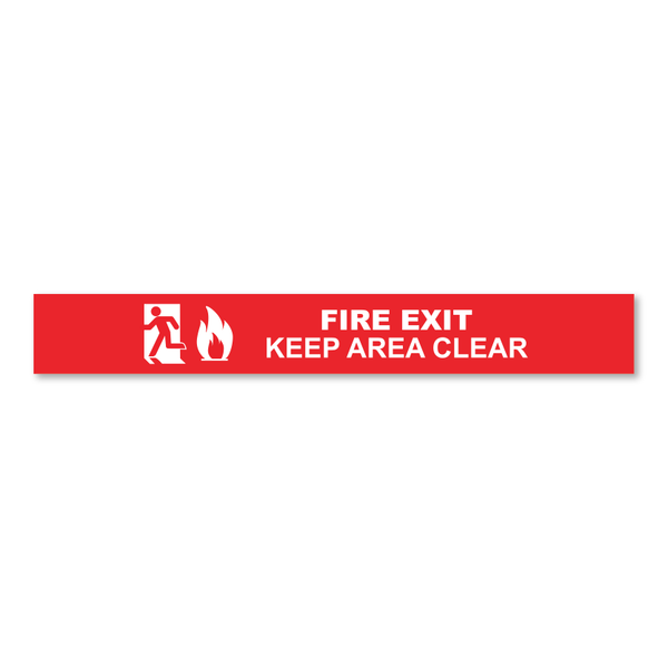 Fire Exit Keep Area Clear - Threshold Anti-Slip Floor Sticker - 4'' x 30''