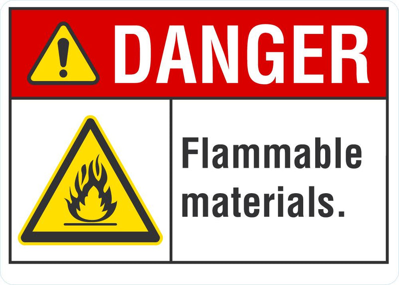 DANGER! Flammable Materials Sign