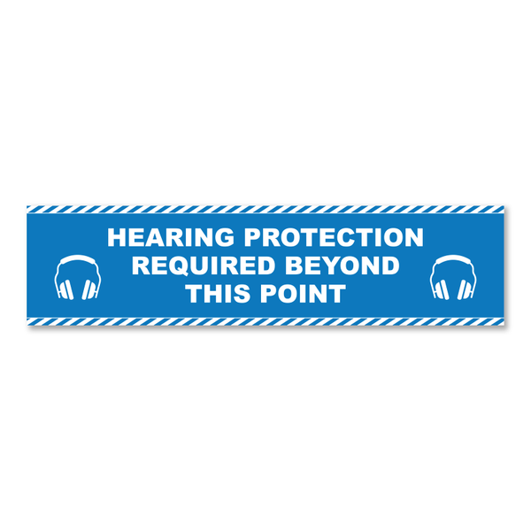 Hearing Protection Required Beyond This Point - Threshold Anti-Slip Floor Sticker – 12" x 48"