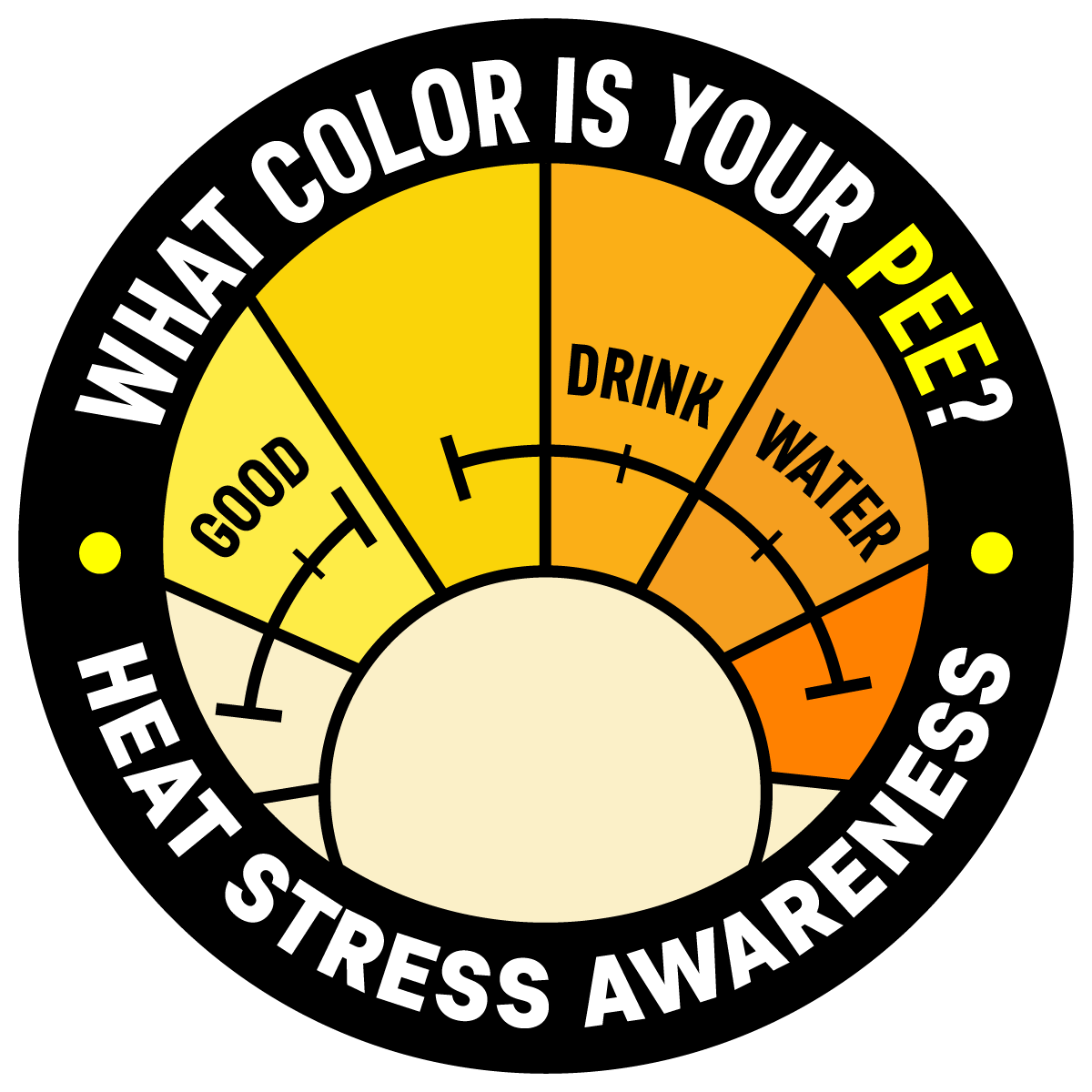 Heat Stress Awareness What Color is Your Pee? with Markings Hard Hat
