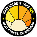 Heat Stress Awareness - What Color is Your Pee? Hard Hat Sticker