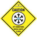 US Highway Style Ice Hazard Flashing LED Safety Sign - Ice Trooper
