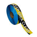 Floor Marking Message Tape, 2'' x 100' , KEEP AREA CLEAR B/Y Stripe