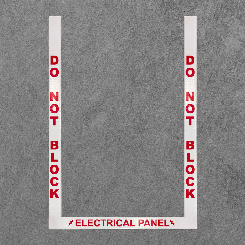 Superior Mark® Electrical Panel Border, 2'', White Bkgd / Red Text, (2) 36'' strips, (1) 24'' strip