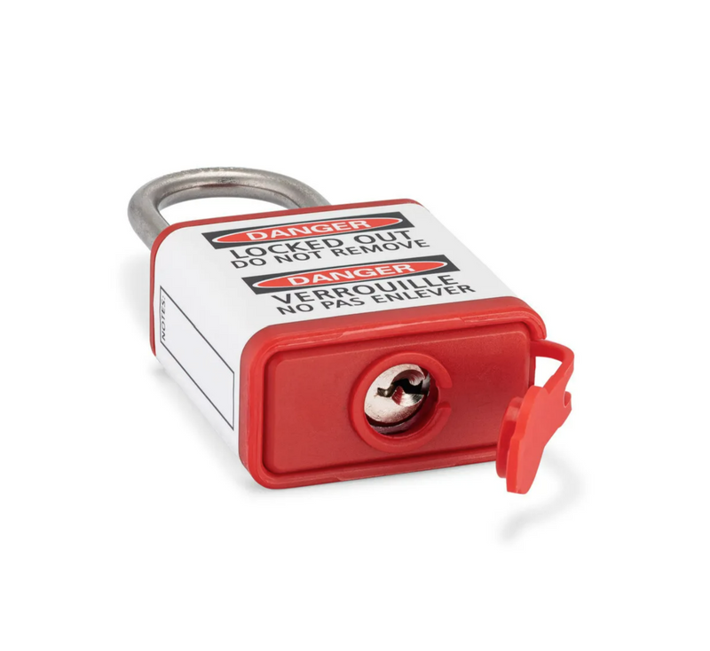 Lockout Padlock, Indoor/Outdoor, Red