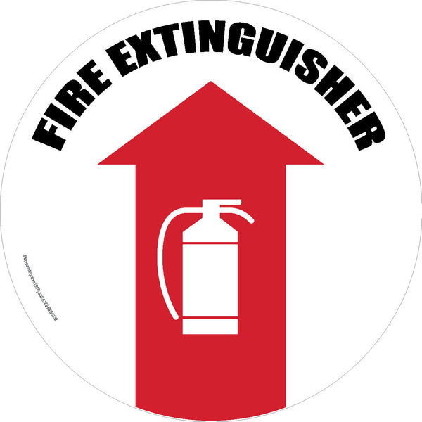 Floor Sign, Rubber, Fire Extinguisher Arrow, 17.5"