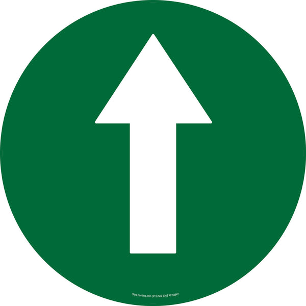 Floor Sign, Rubber, Green Directional Arrow, 17.5"