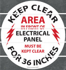 Floor Sign, Superior Mark,  Electrical Panel Keep Clear for 36 Inches, 17.5"
