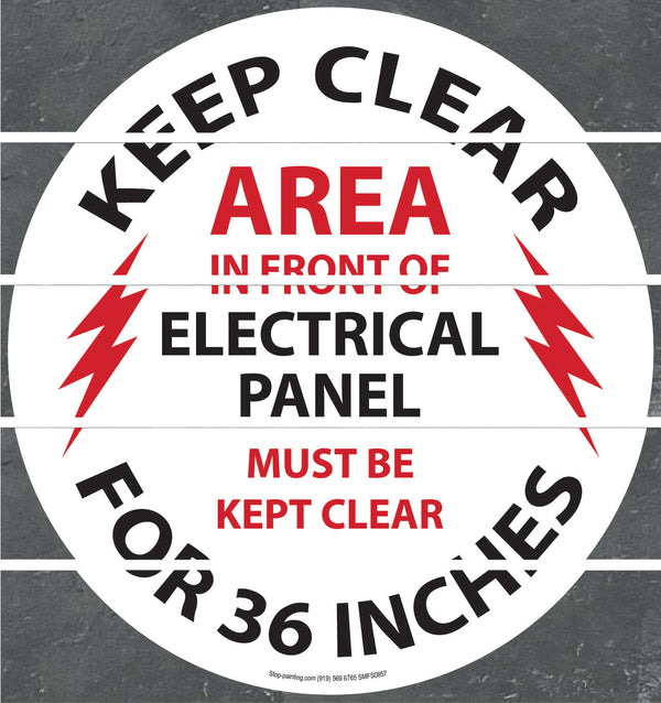 Floor Sign, Rubber, Electrical Panel Keep Clear for 36 inches, 17.5"