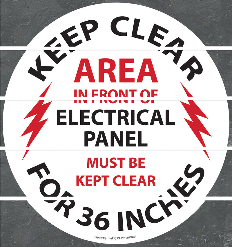 Floor Sign, Rubber, Electrical Panel Keep Clear for 36 inches, 17.5"