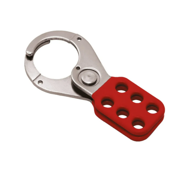 Coated Hasp, Steel, Red, 1.5", Without Tabs