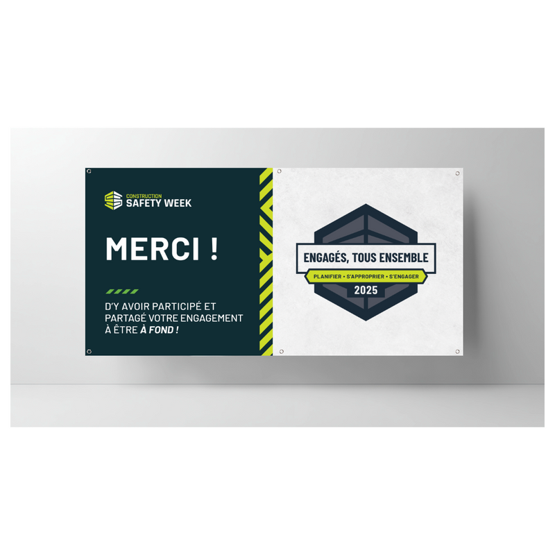 Construction Safety Week 2025 Thank You 6' x 3' Banner