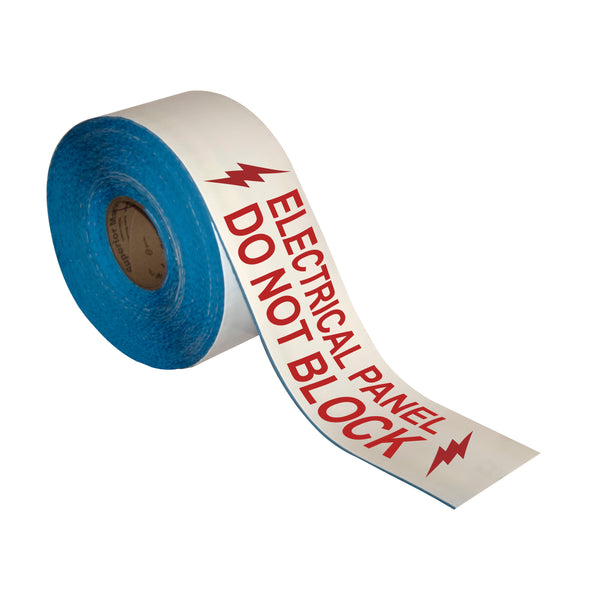 Superior Mark® Floor Tape, 4'' x 100', ELECTRICAL PANEL DO NOT BLOCK