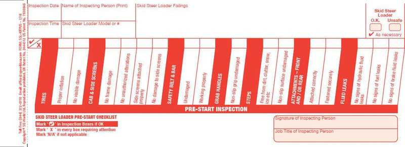 Skid Steer Loader Inspection Books