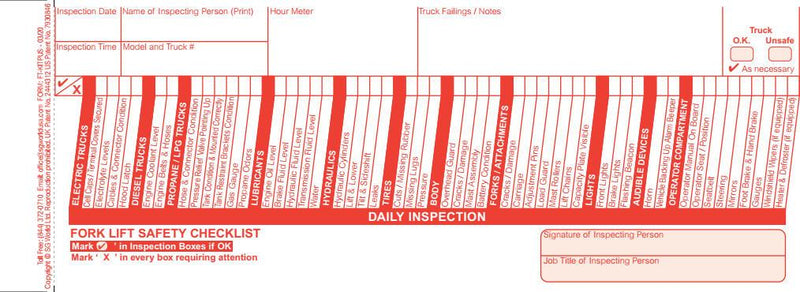 Forklift Truck Inspection Books