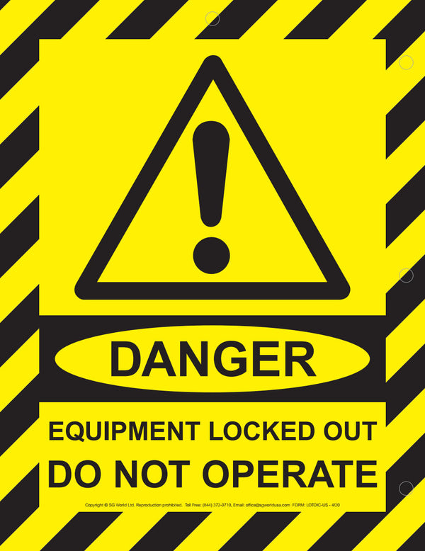 Equipment Locked Out Magnetic Signs