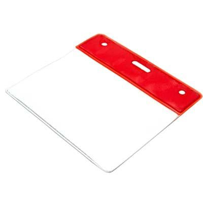 Clear Large Plastic 'Book & Badge' Visitor Pass Wallet (per Pack of 10)