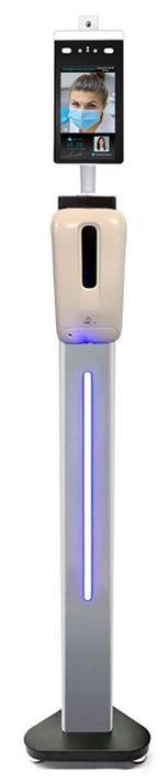Temperature Scanning & Facial Recognition Kiosk with 4ft Stand & Hand Sanitizer Dispenser