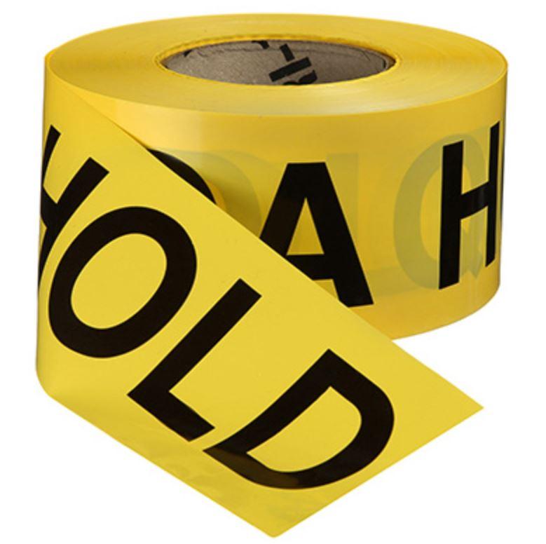 Quality Control 'QA Hold' Barricade Tape - 3'' Wide x 500' Long