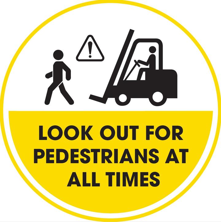 Look Out For Pedestrians At All Times  - 2" Diameter Decal