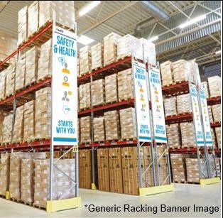 Forklift Truck Safety: 'Always Look Out For Pedestrians' Pallet Rack-End Banner