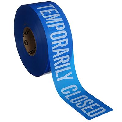 Temporarily Closed Barricade Tape - 3'' Wide x 1000' Long