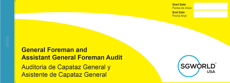 General Foreman & Assistant General Foreman Audit Checkbook - English & Spanish: 30 Carbon Copy Forms