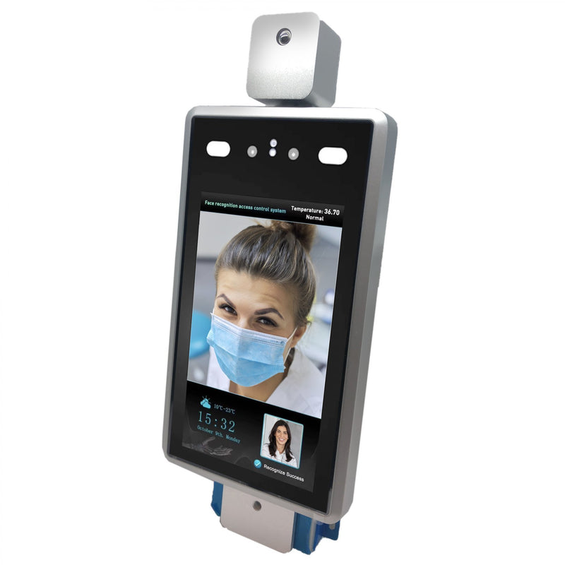 Temperature & Facial Recognition Scanning Kiosk with Wall Mount