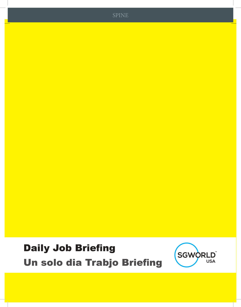 Daily Job Briefing Book - English & Spanish: 30 Carbon Copy Forms