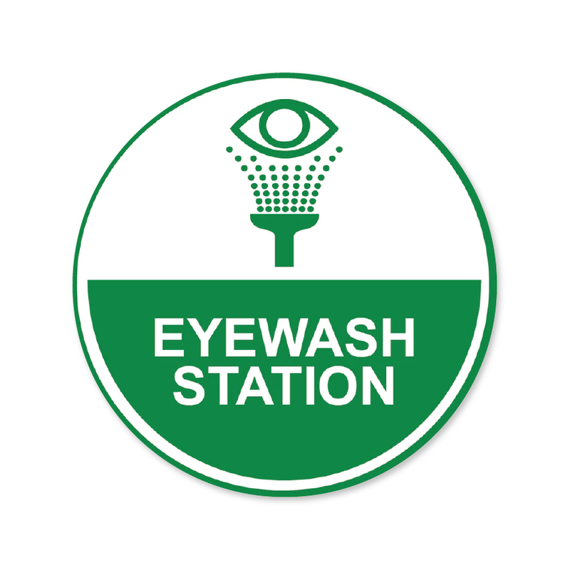 Eyewash Station Floor Decal - 12"/17" Diameter