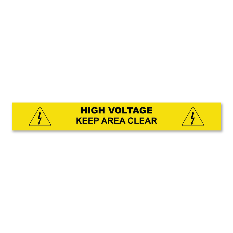 High Voltage keep Area Clear - Threshold Anti-Slip Floor Sticker - 4'' x 30''