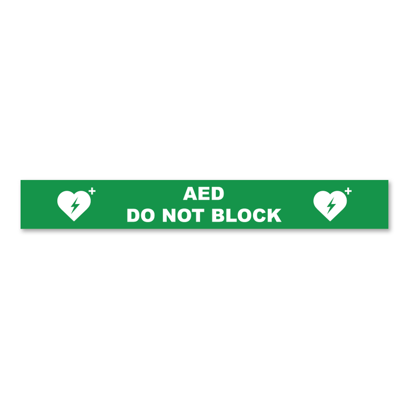 AED Do Not Block - Threshold Anti-Slip Floor Sticker - 4'' x 30''