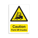 Caution Fork Lift Trucks Polystyrene Sign- 18" x 12"