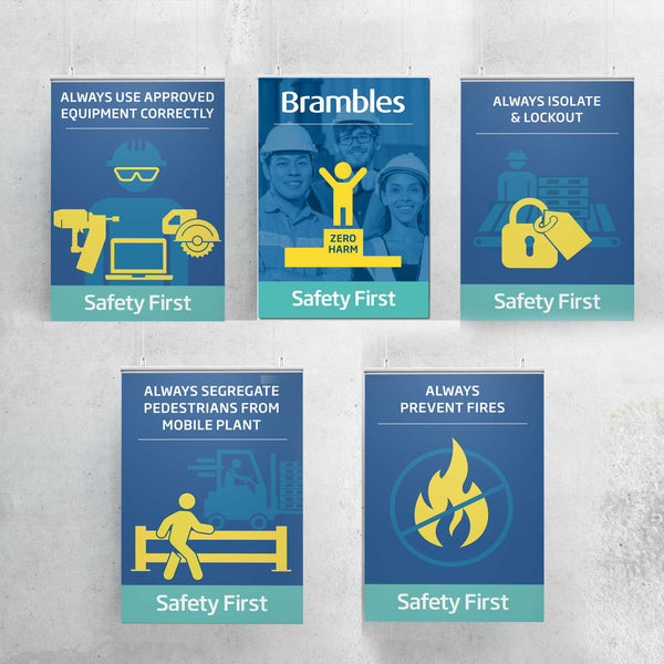 Brambles/CHEP Absolute Safety First Rules - Full Set of 5 Hanging Signs