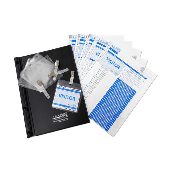 Book & Badge School Visitor Sign-in Starter & Refill Kits