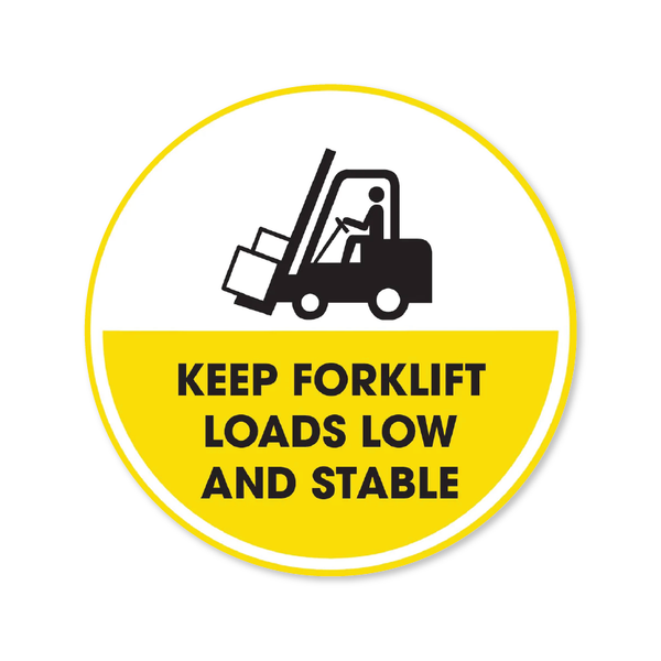 Keep Forklift Loads Low And Stable Circle Anti-Slip Floor Sticker - 12"/17" Diameter
