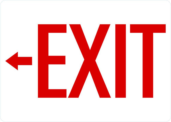 Exit (Left Arrow) Sign LCU1-0006-NP_10x7