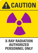 CAUTION X-Ray Radiation (Authorized Personnel Only Sign) LCU1-0013-NA_7x10