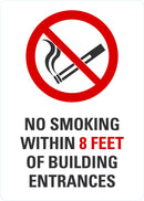 No Smoking Within 8ft Sign LCU1-0040-RA_10x14