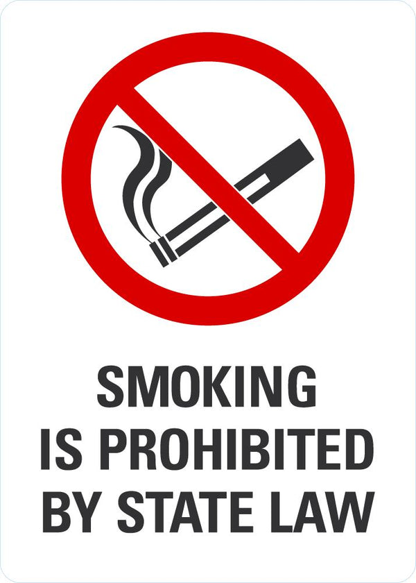 Smoking Is Prohibited By State Law Sign
