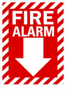 Fire Alarm (Down Arrow) Sign LCU1-0067-RD_7X10