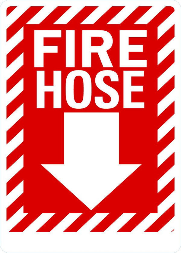 Fire Hose (Down Arrow) Sign LCU1-0069-RA_7x10