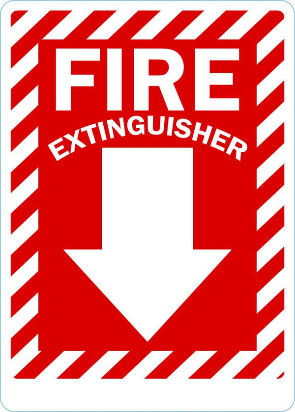 Fire Extinguisher (Down Arrow) Sign LCU1-0072-NP_10x14