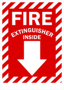Fire Extinguisher Inside (Down Arrow) Sign LCU1-0073-NP_10x14