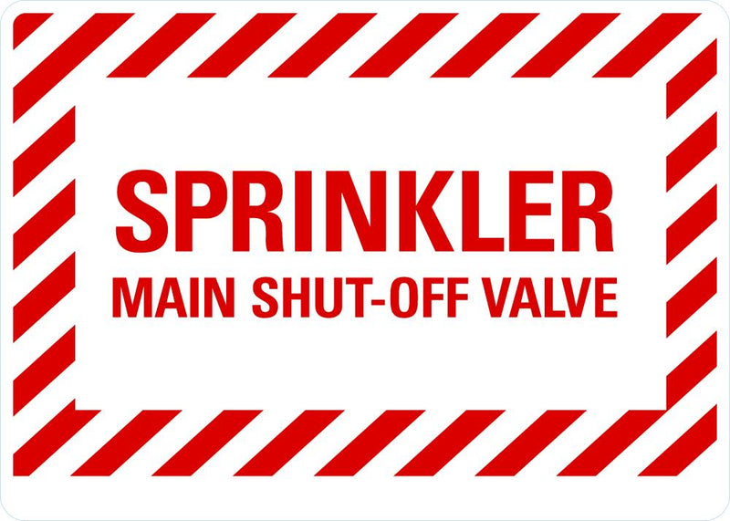 Sprinkler Main Shut-Off Valve Sign LCU1-0077-NA_14x10