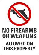 No Firearm or Weapons Allowed LCU1-0096-RD_10x14