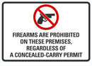 Firearms Are Prohibited On These Premises Sign LCU1-0106-NP_14x10