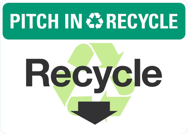 PITCH IN RECYCLE Recycle Sign LCU1-0137-NP_10x7